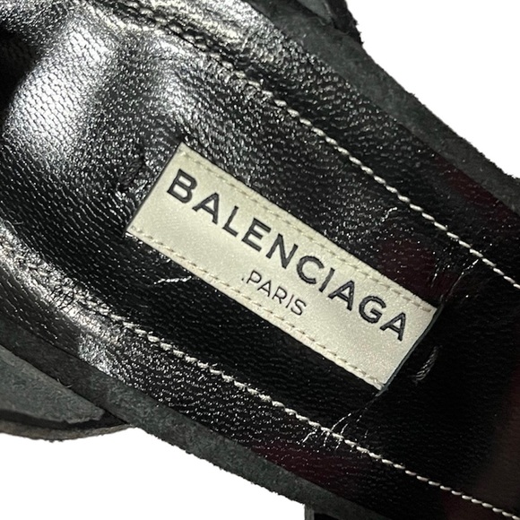 NEW! Balenciaga Suede Espadrilles Wedge Sandals size 41 Black /box not included - Picture 10 of 12